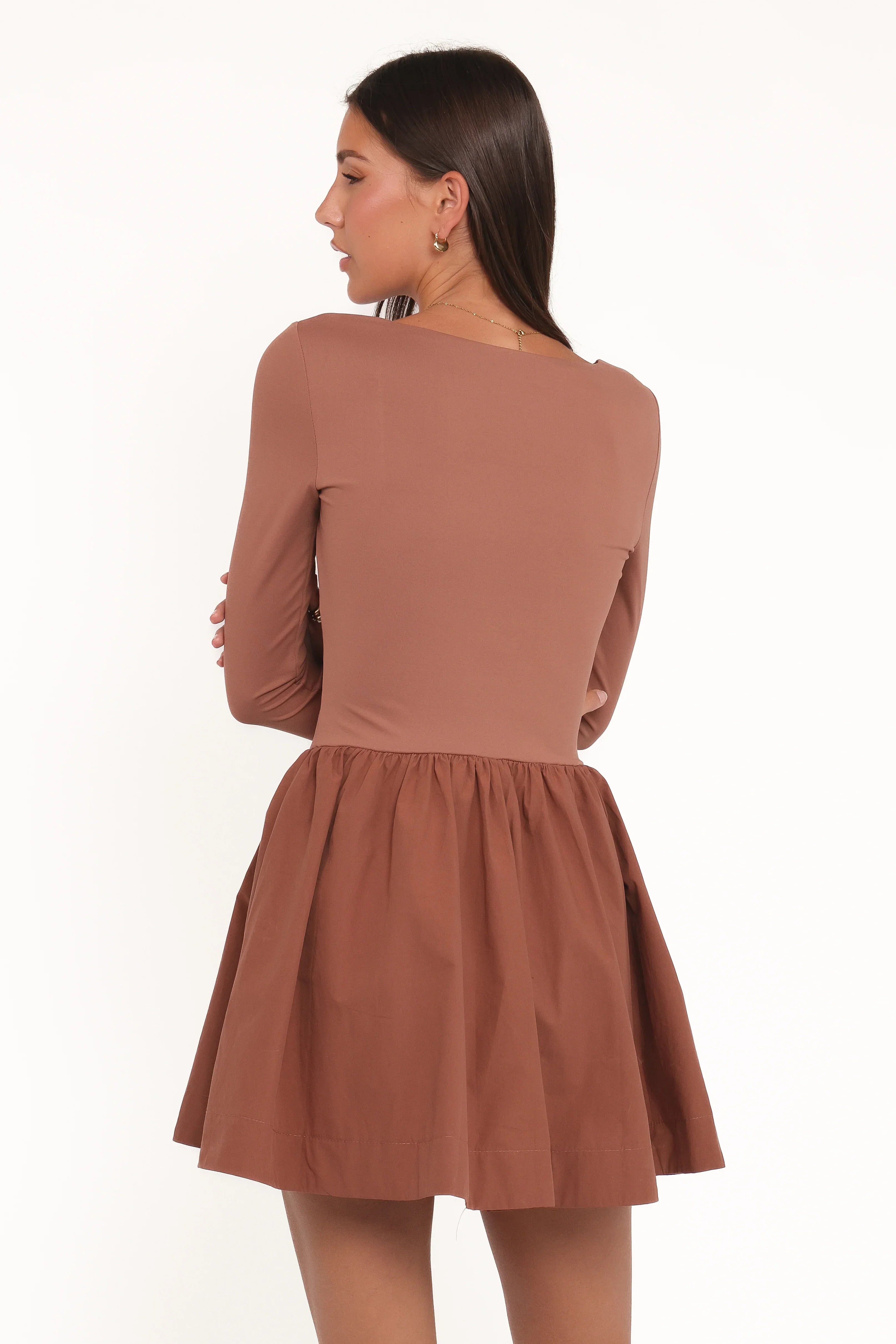 Mini-robe Sheena à manches longues - Mocha
