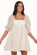 Mini-robe Lillan - Paillettes ivoire