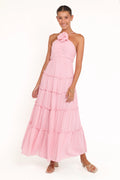 Robe longue Dottie à encolure dos nu – Rose