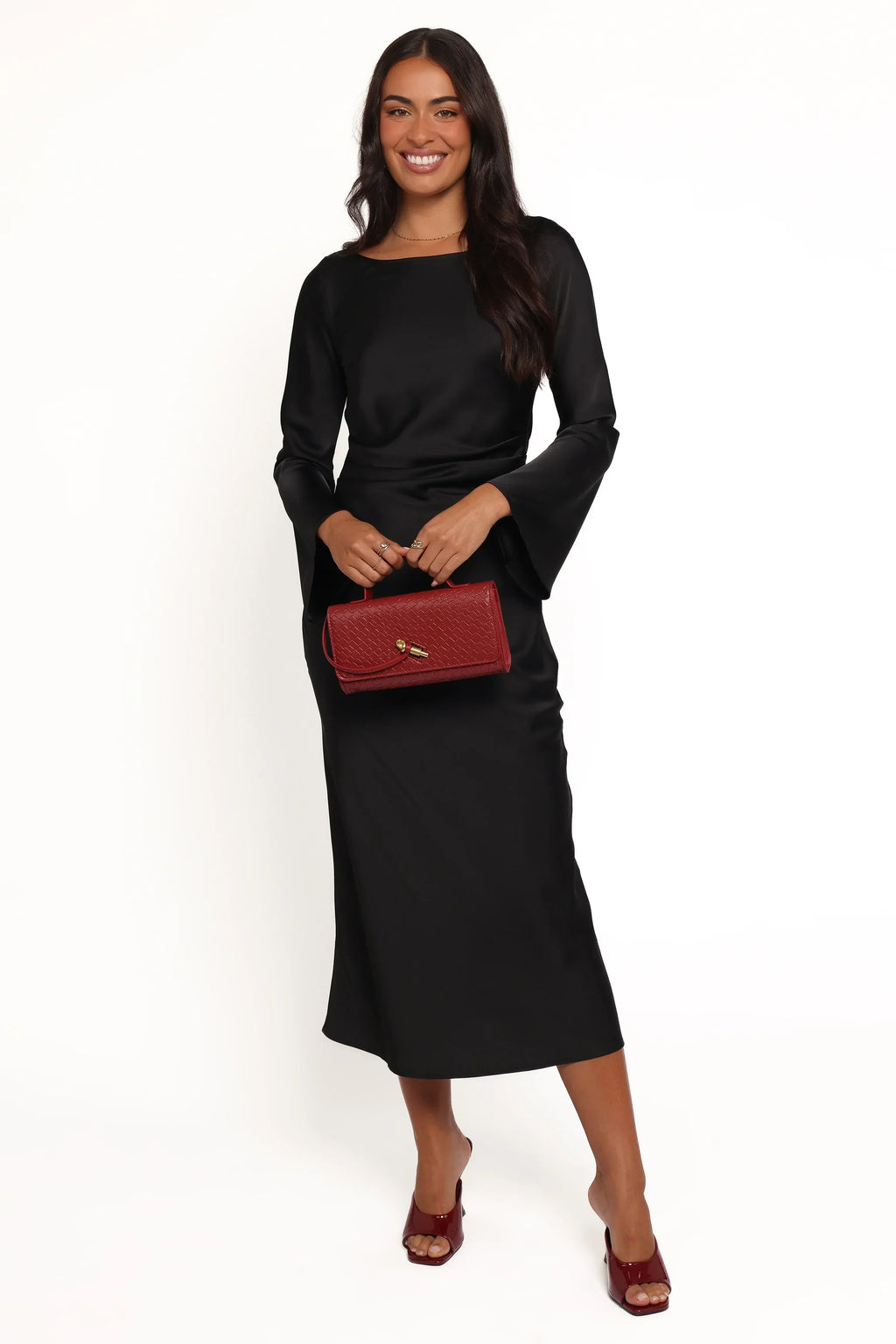 Robe longue Kalyssa à manches longues - Noire