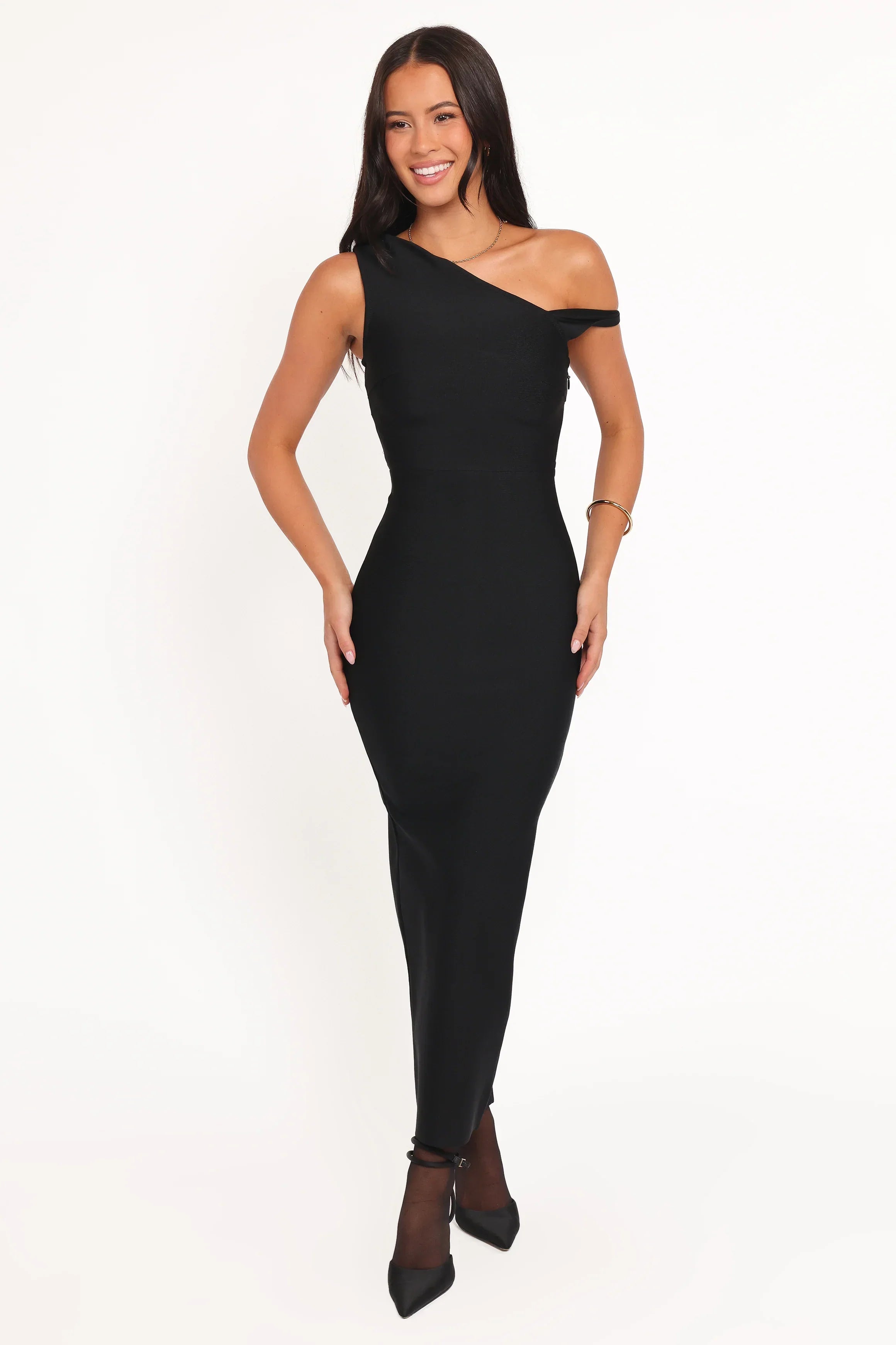 Robe Midi Épaules Dénudées Hudson - Noir