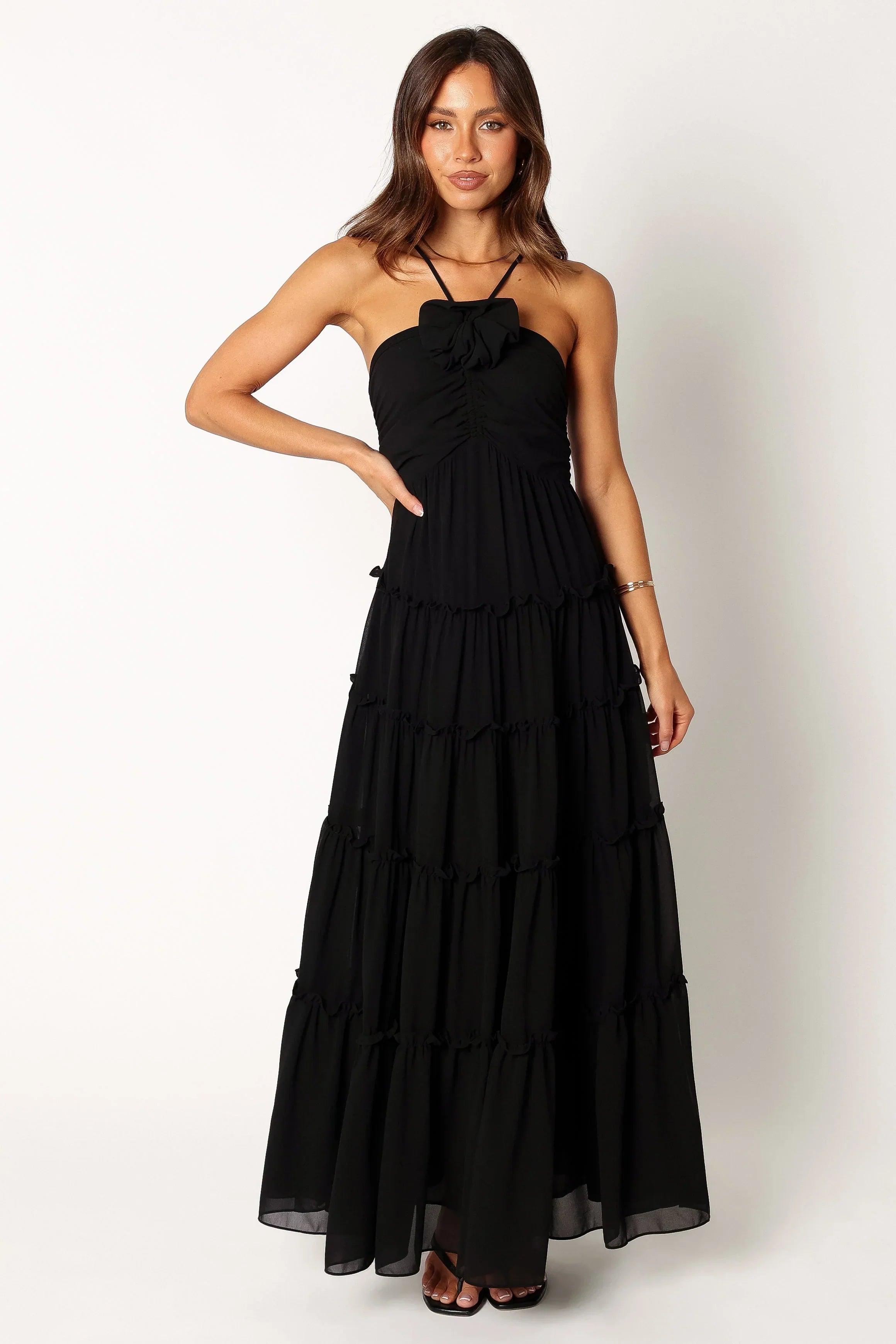 Robe longue Dottie Halterneck - Noire