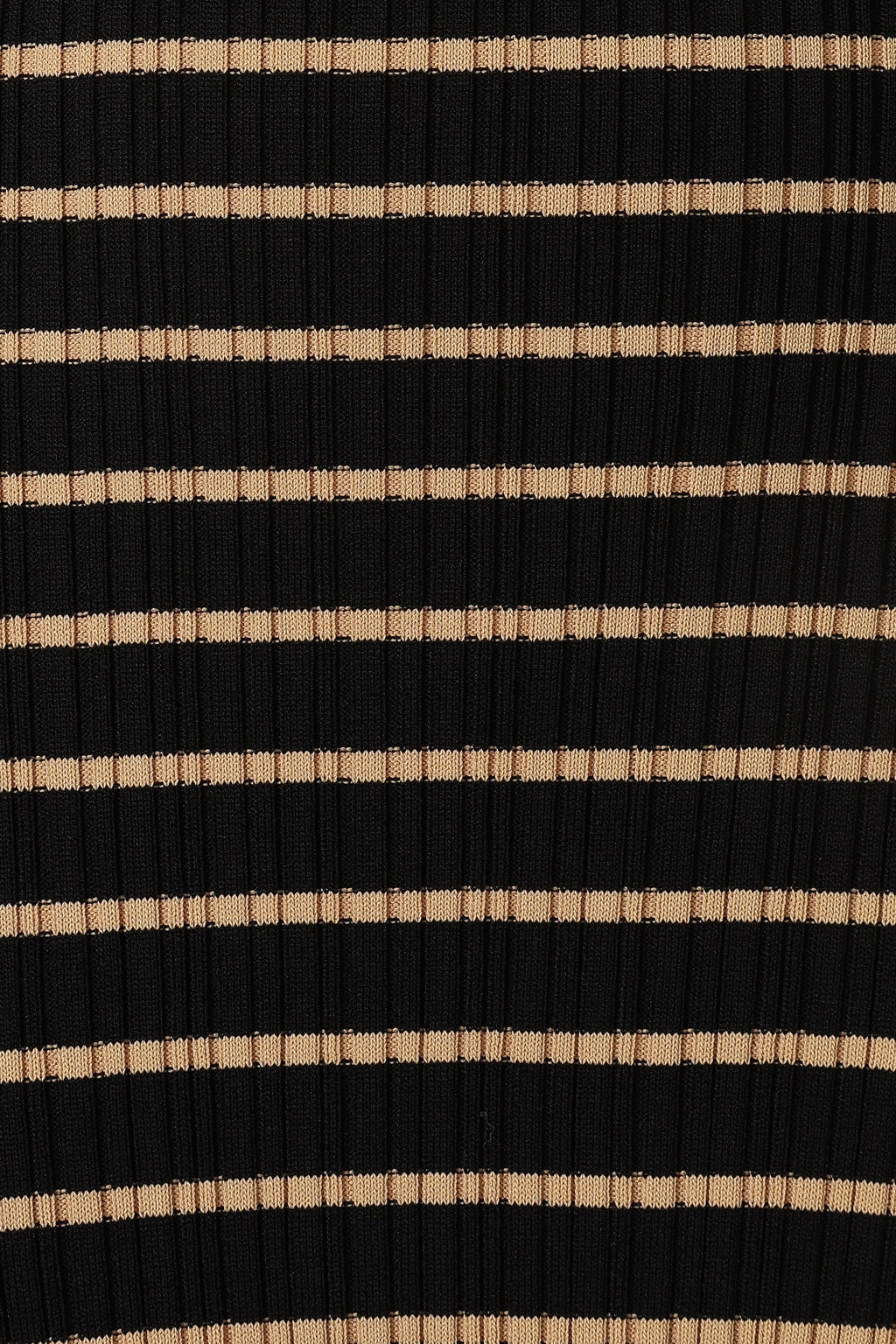 Robe Midi Henry Rayée - Noir Beige