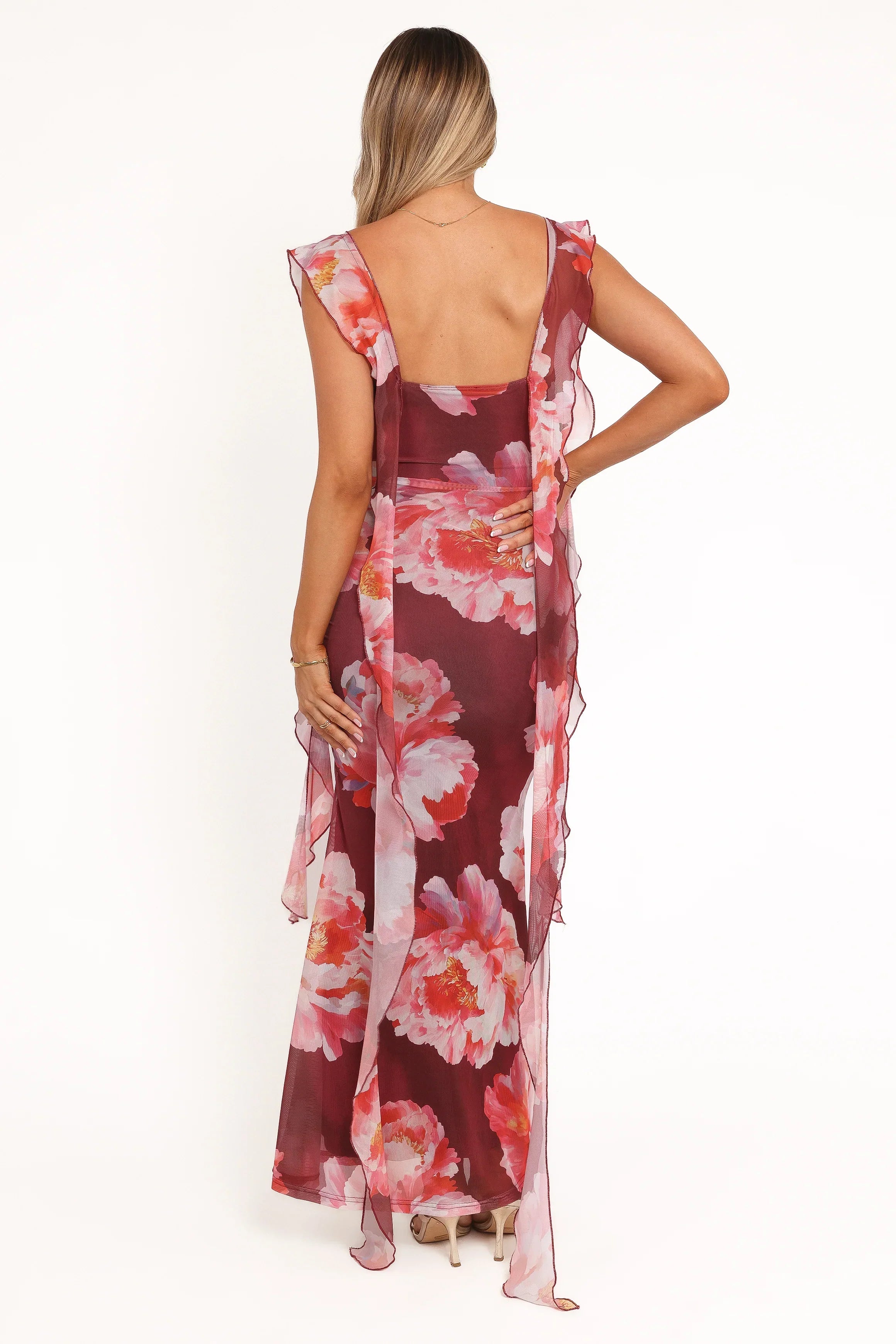 Robe longue Chiara – Pivoine bordeaux