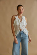 Top bustier en mousseline Claudia Rosette