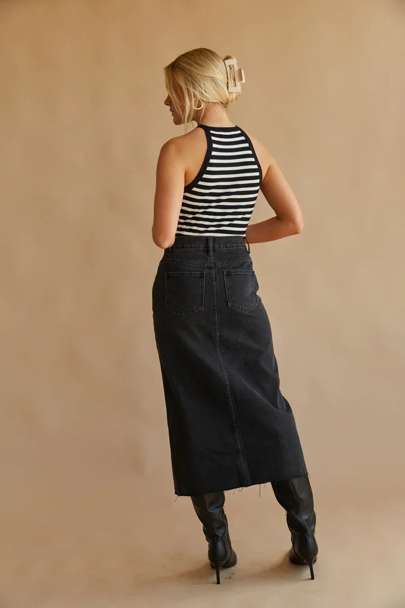 Jupe-midi en jean Hayden