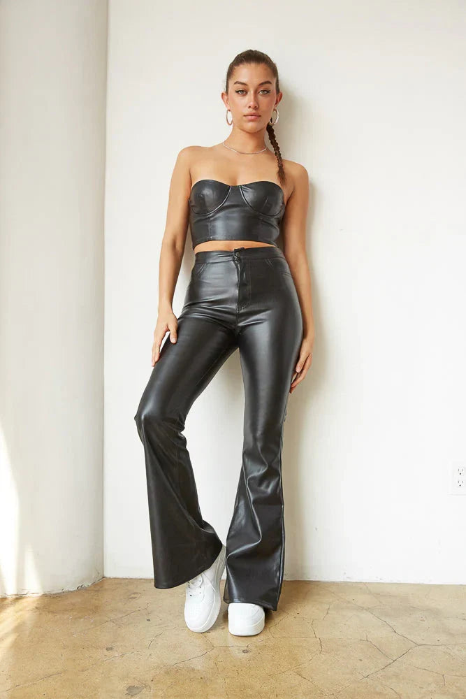 Haut bustier en similicuir Billie