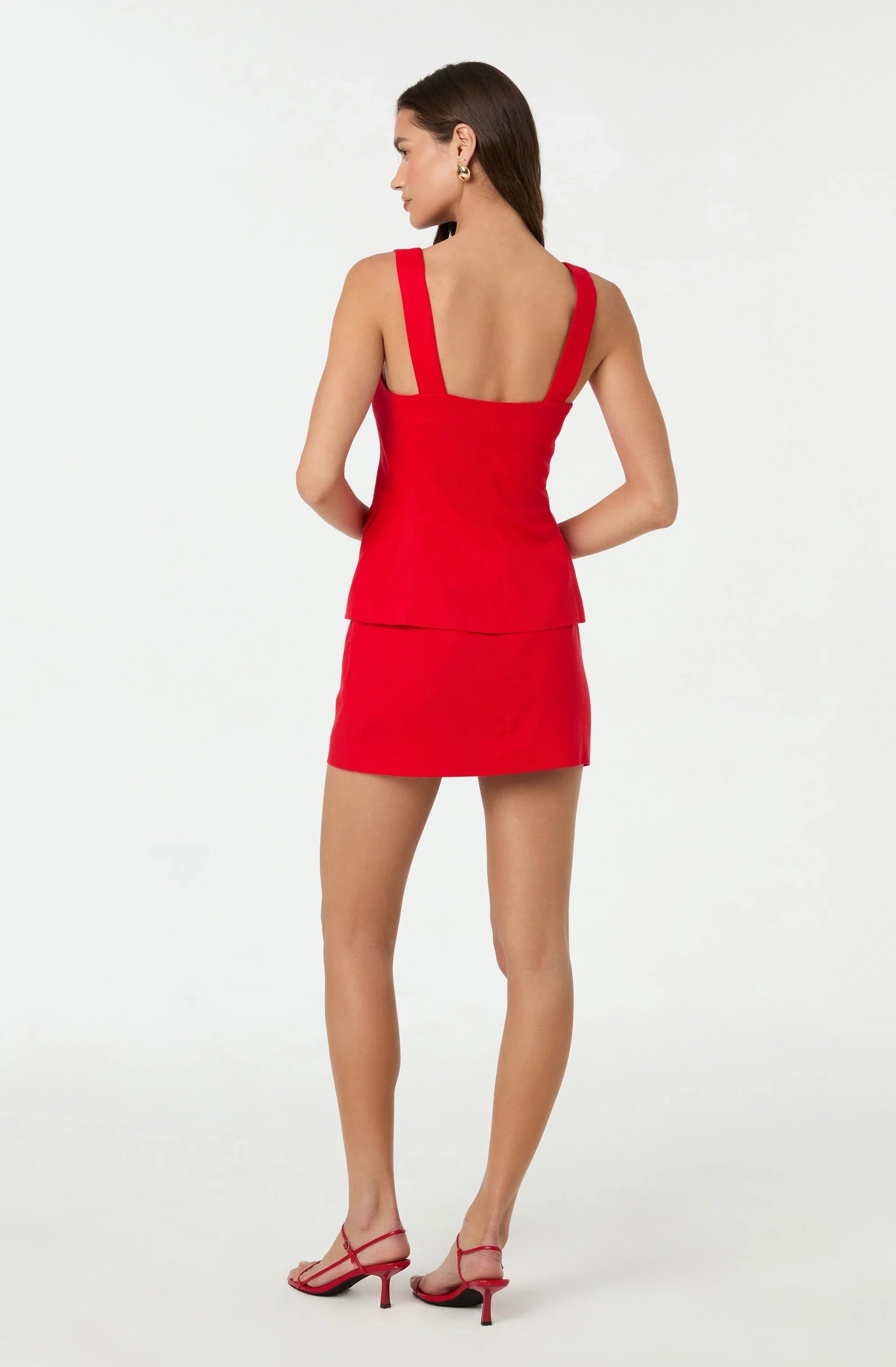 Linen-Blend Mini Skirt