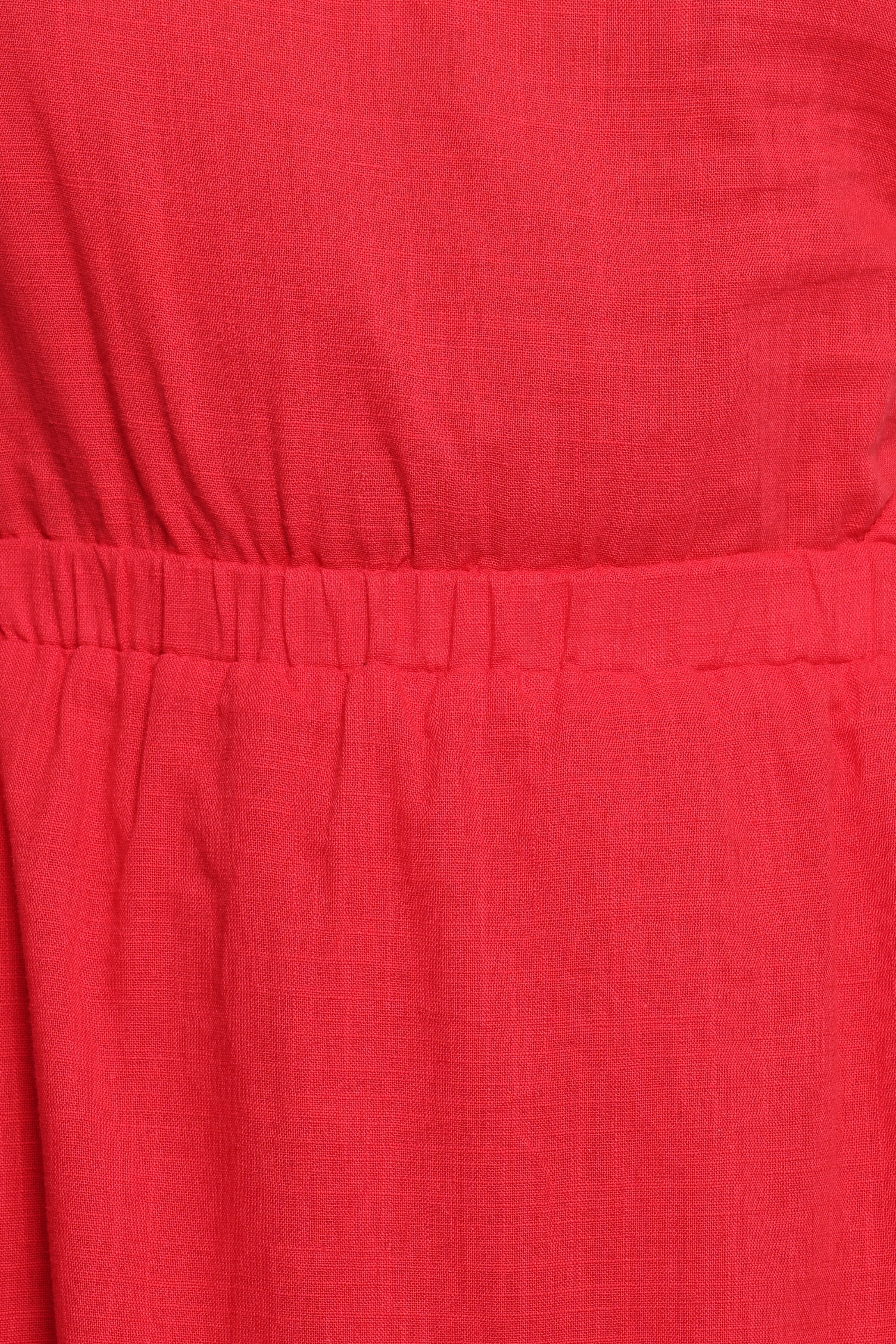 Robe midi asymétrique Teresa - Rouge