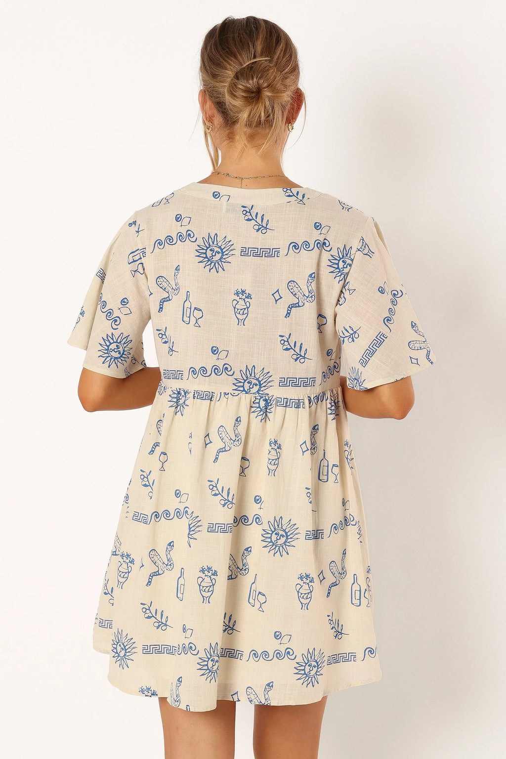 Robe courte Elias - Beige bleu