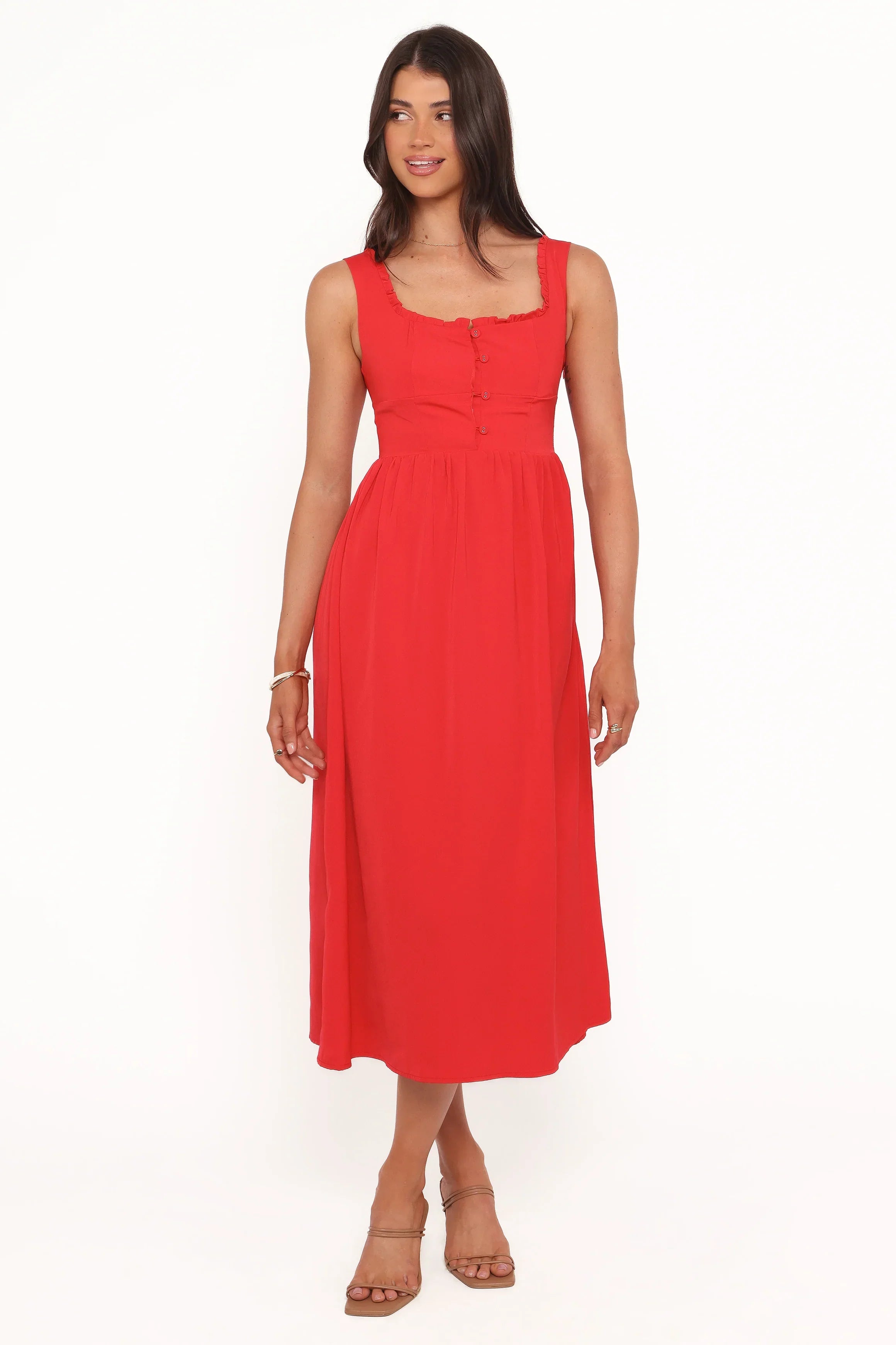 Robe midi Melrose - Rouge
