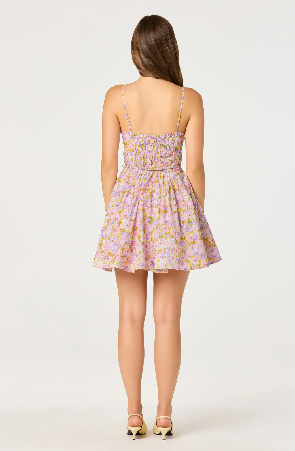 Isha Floral Sweetheart Mini Dress with Belt
