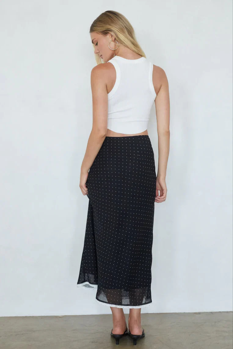 Jupe midi à pois Melissa