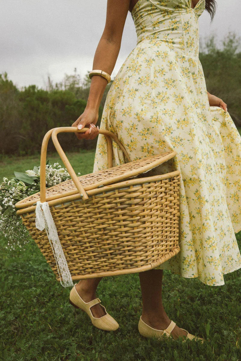 Robe midi à licou fleurie Alice