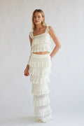 Ensemble Colette haut court en crochet et jupe longue
