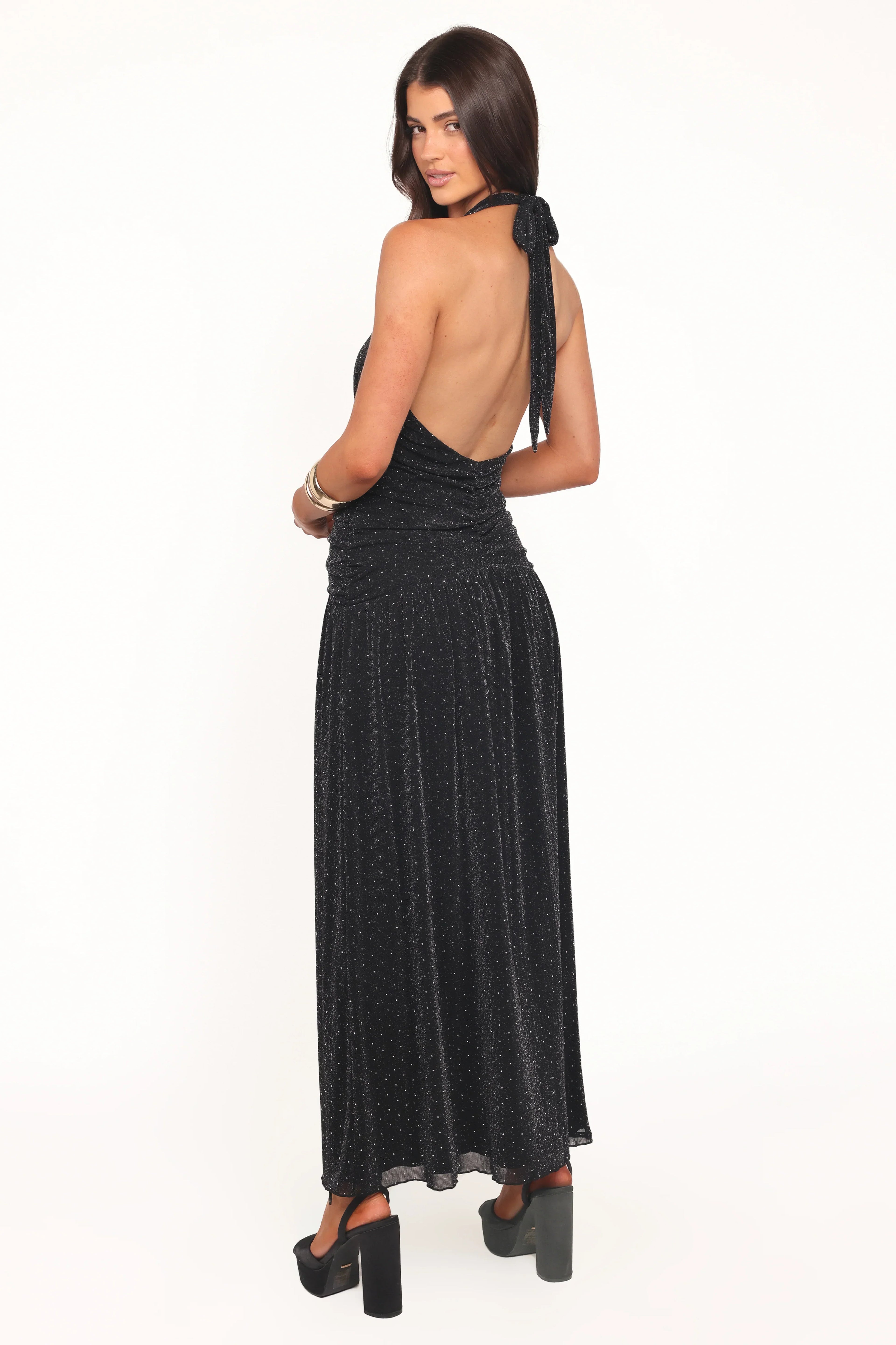 Robe longue Lucas Halterneck - Noir