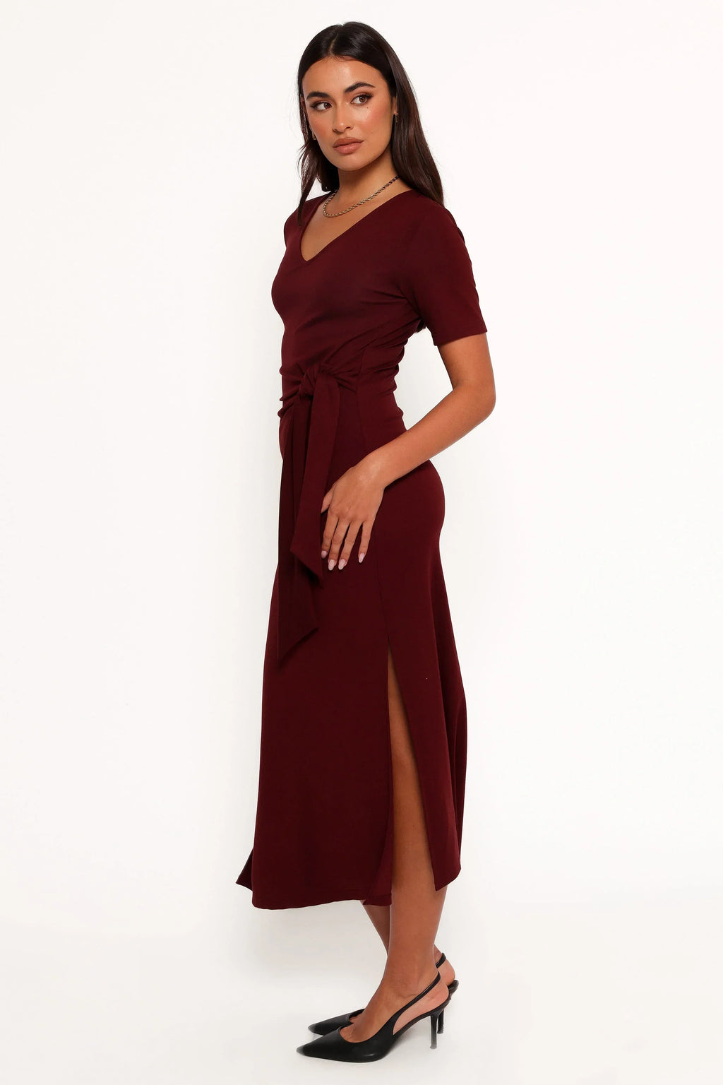 Robe midi Asha - Bordeaux