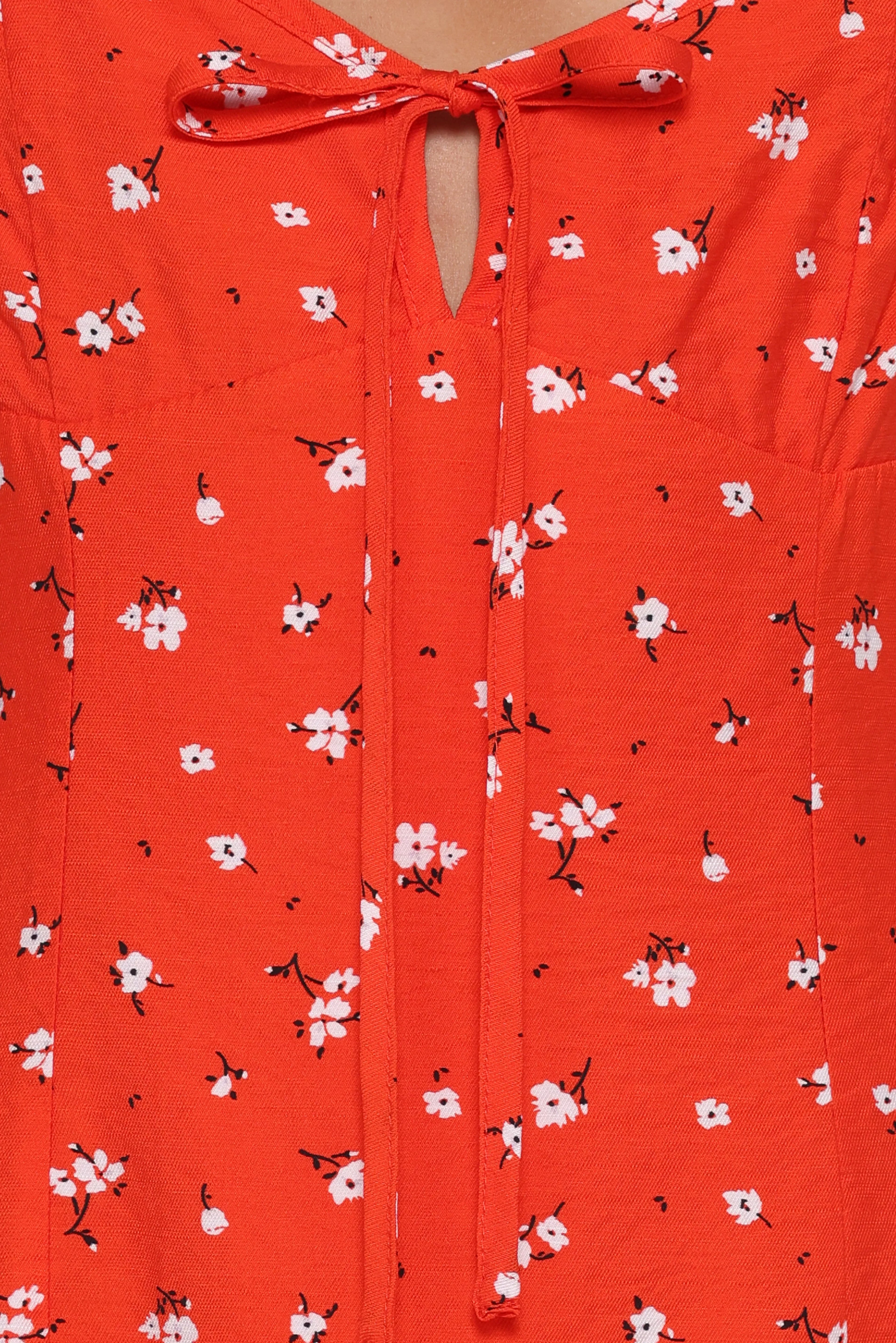 Mini-robe Lacey - Fleurs rouges