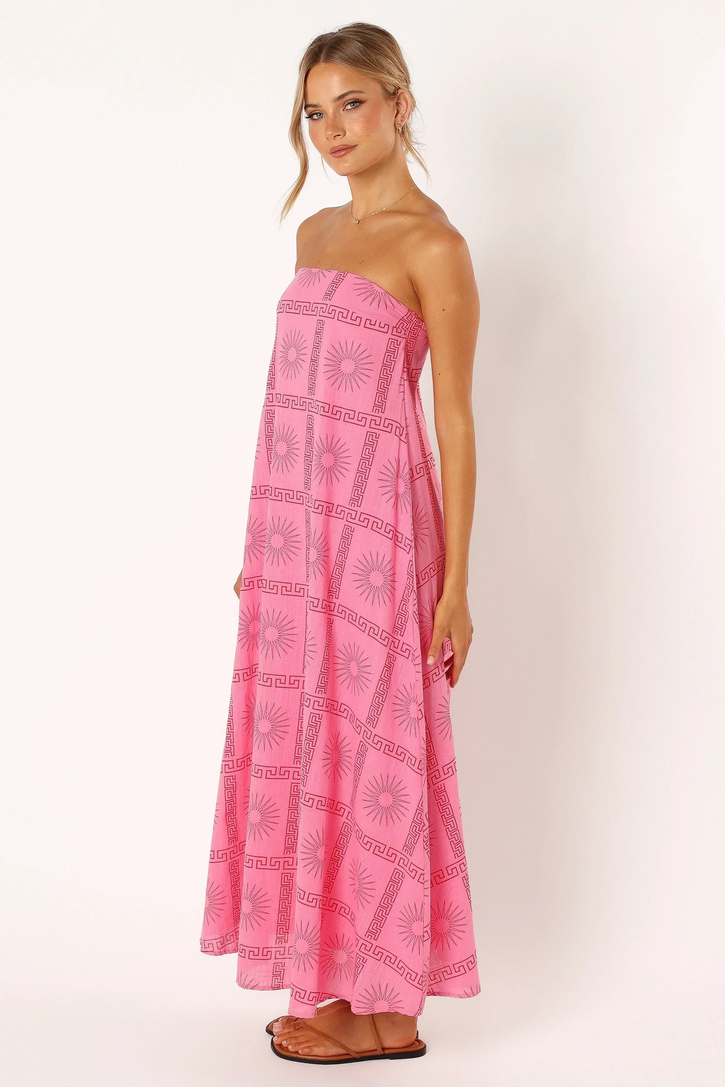 Robe longue bustier Soph – Rose rouge