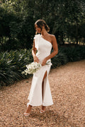 Robe midi asymétrique Charmed - Blanc cassé