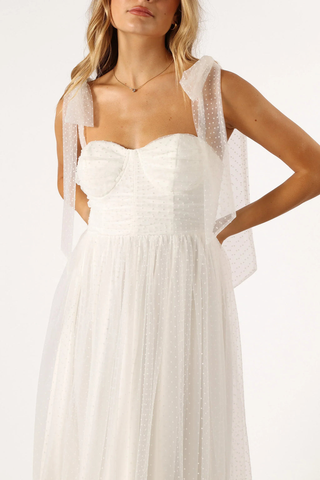 Robe midi Flore - Blanc cassé