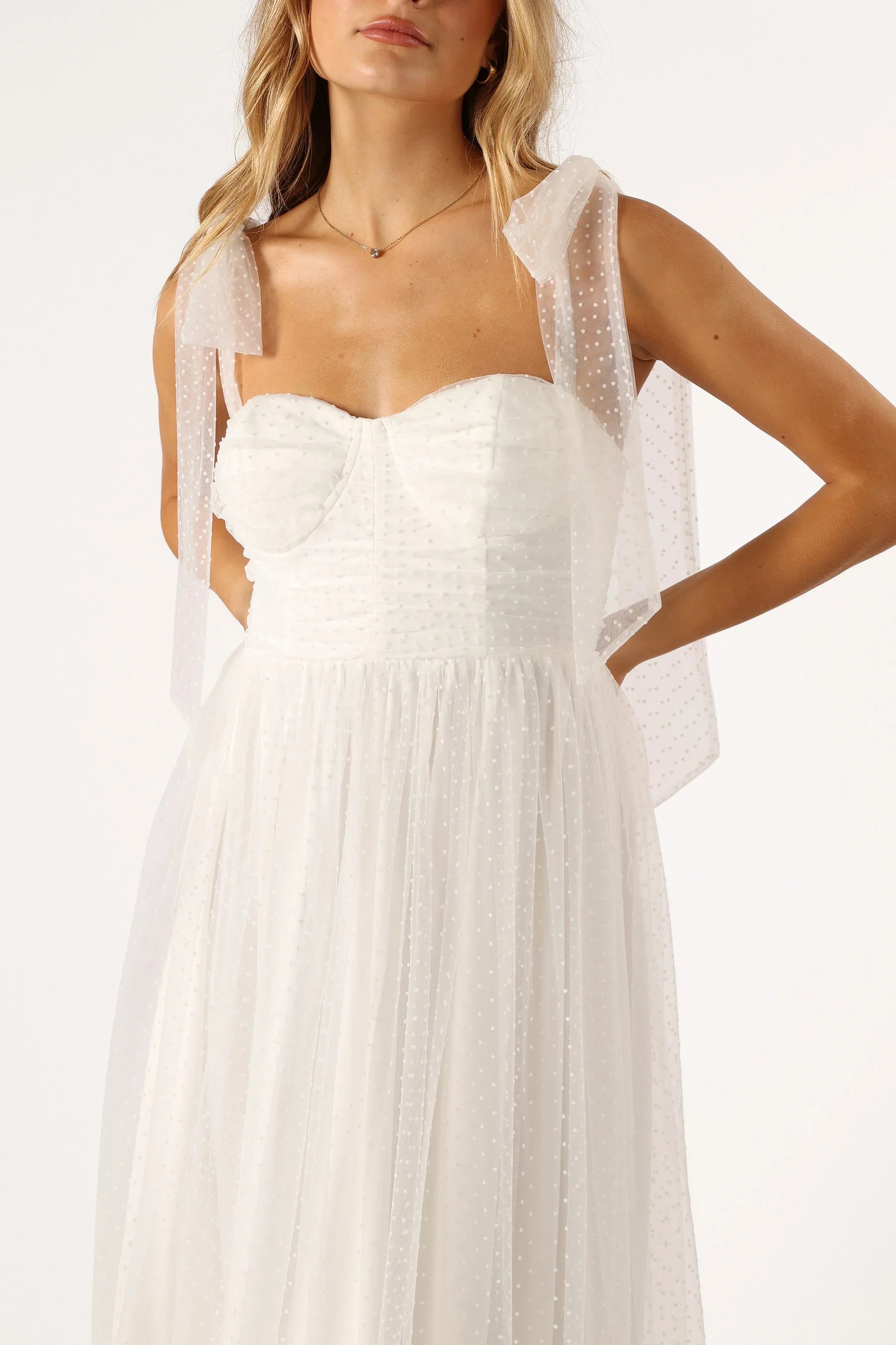 Robe midi Flore - Blanc cassé