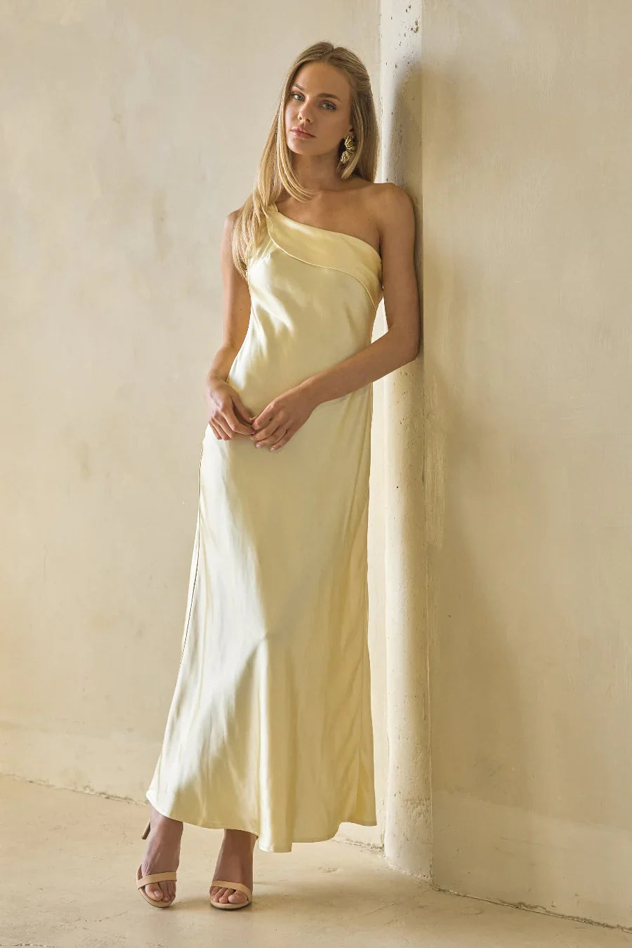 Sarahi Ruffle One Shoulder Maxi Dress
