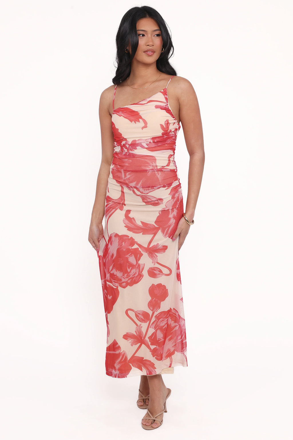 Robe longue Jasmine - Fleurs rouges
