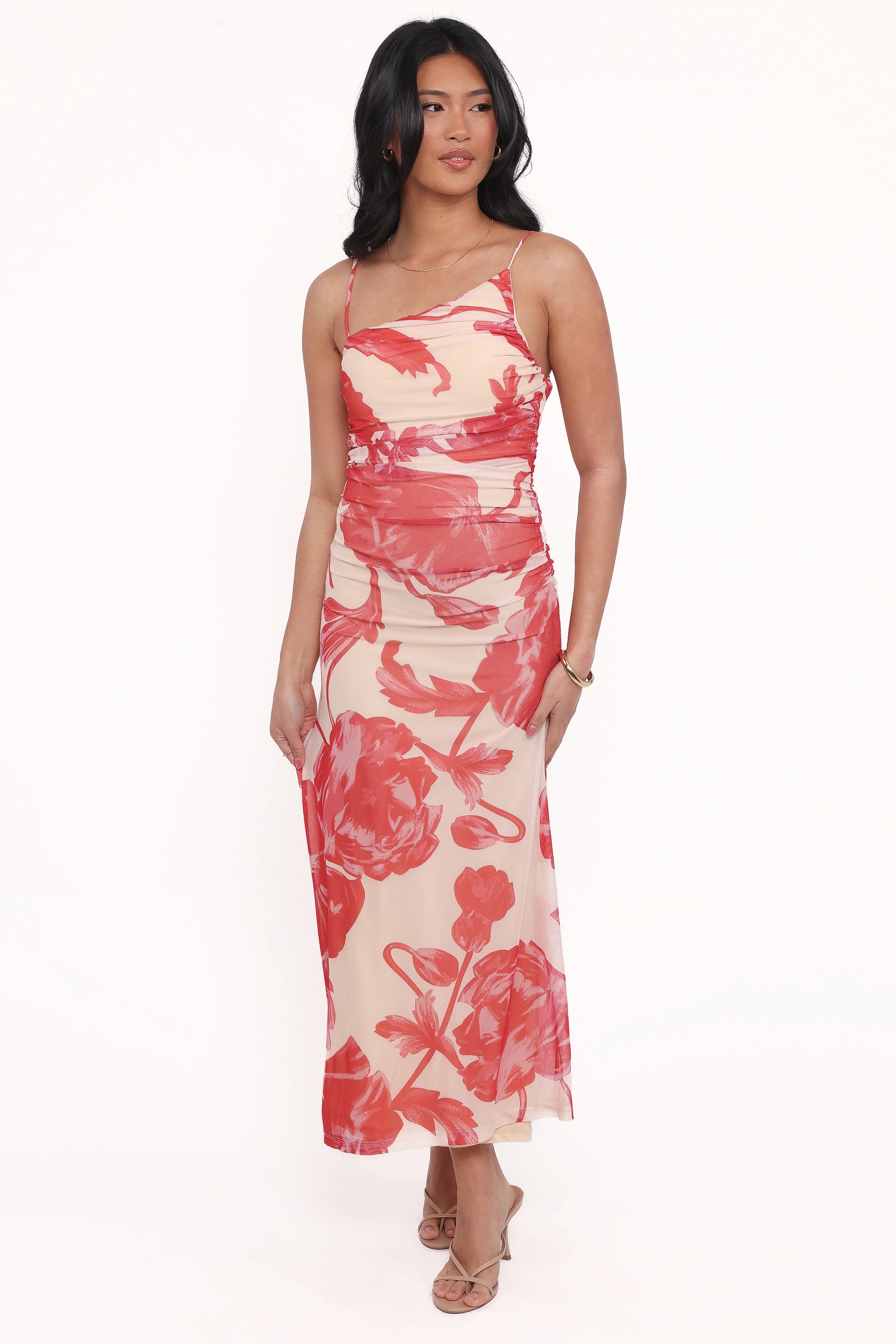 Robe longue Jasmine - Fleurs rouges