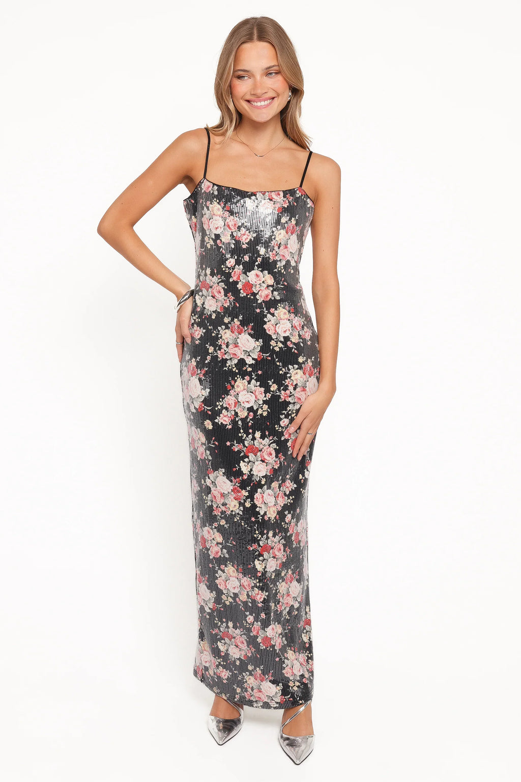 Robe longue Everlee - Paillettes fleuries