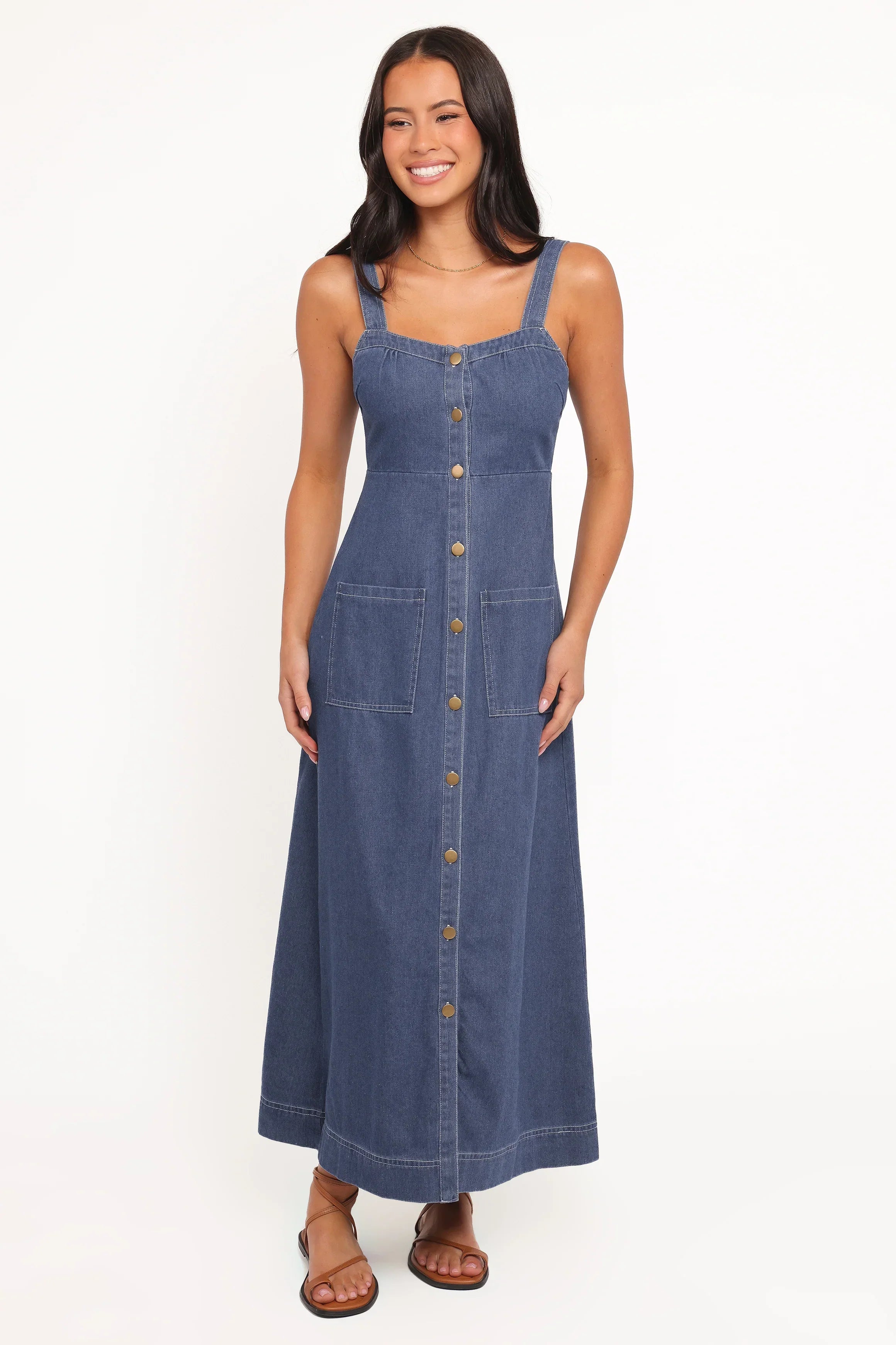 Robe midi Bettie en jean bleu moyen