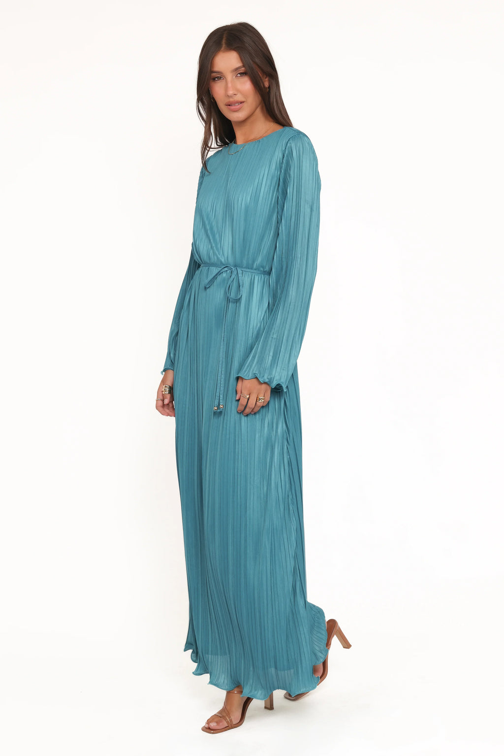 Robe longue Armena à manches longues – sarcelle