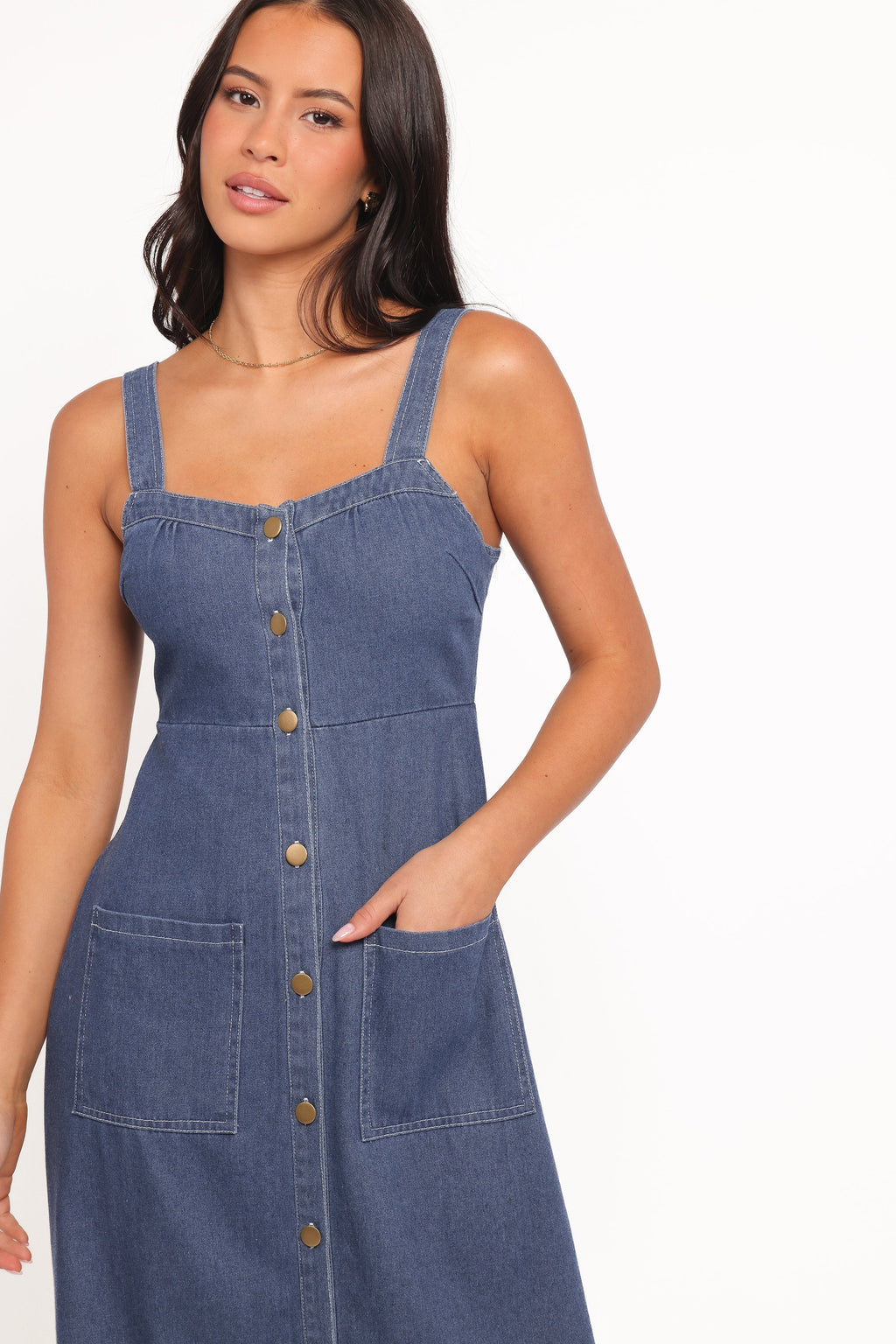 Robe midi Bettie en jean bleu moyen