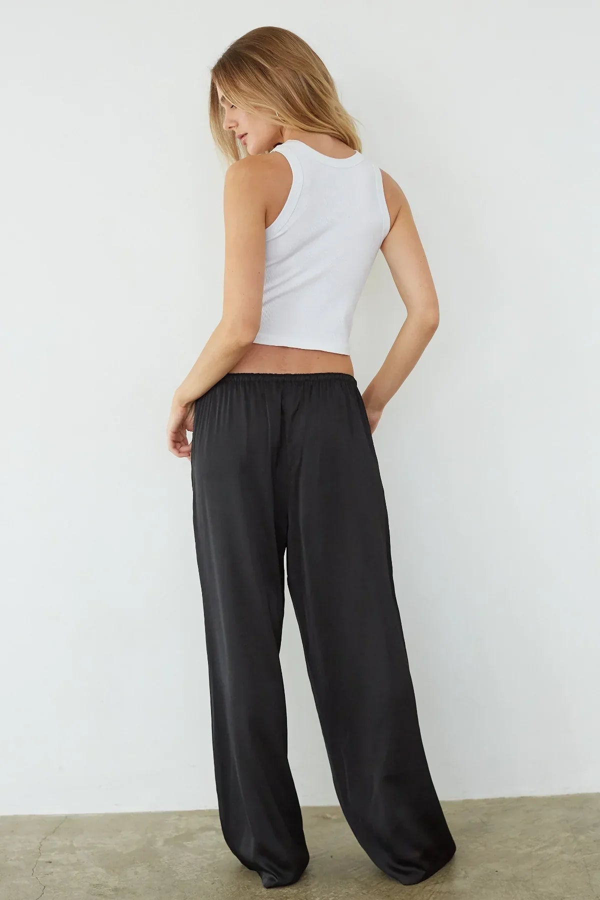 Pantalon Leo Satin à Cordon de Serrage