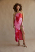 Robe longue Aurora à une épaule en maille