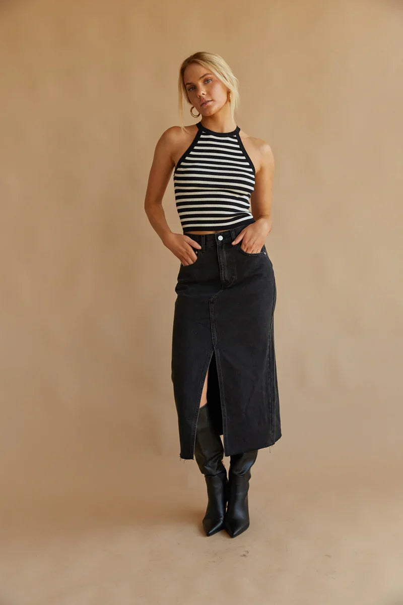 Jupe-midi en jean Hayden