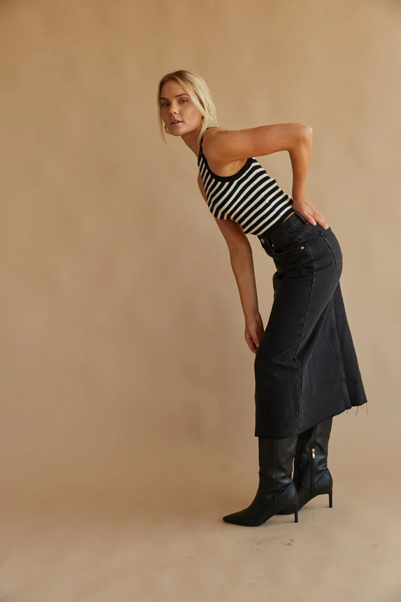 Jupe-midi en jean Hayden