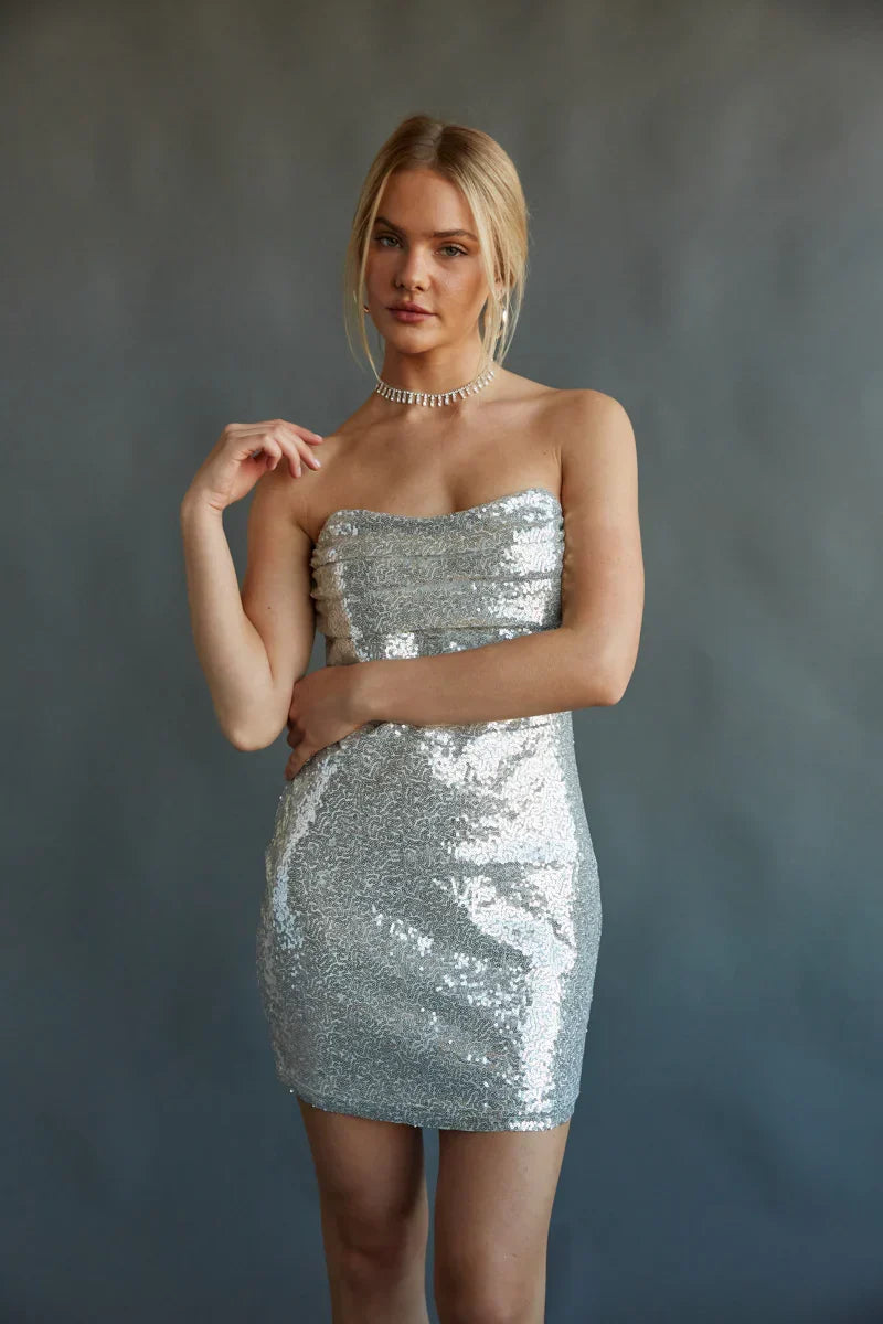 Mini-robe bodycon corset à sequins Karina