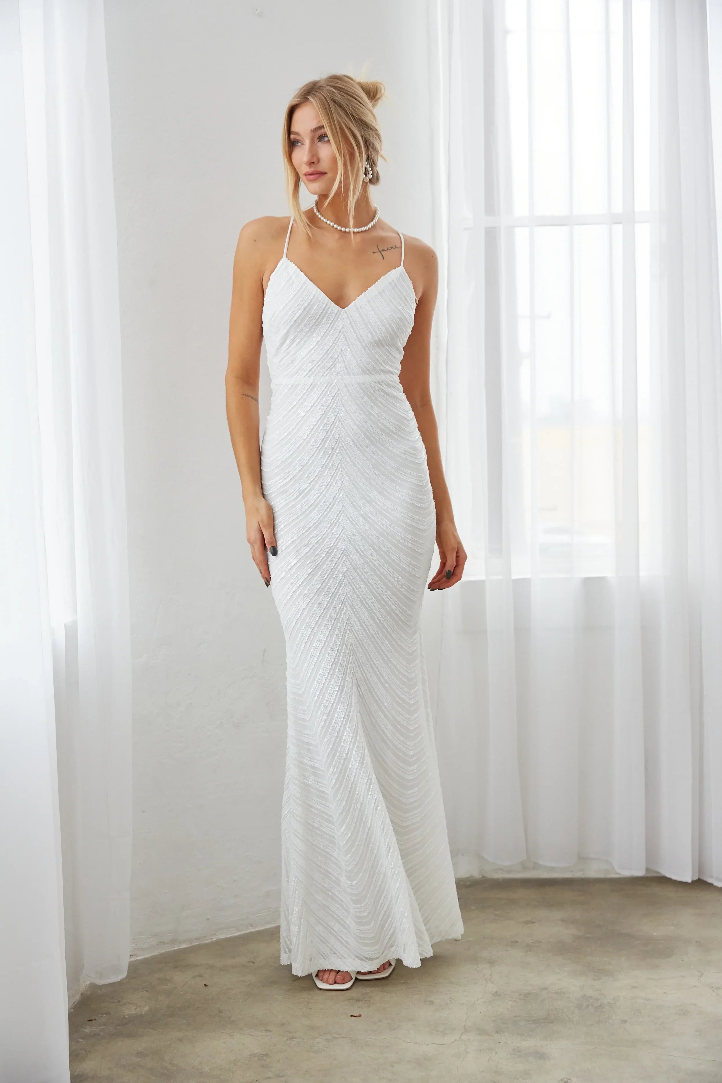 Robe longue Jasper Sequin à dos ouvert