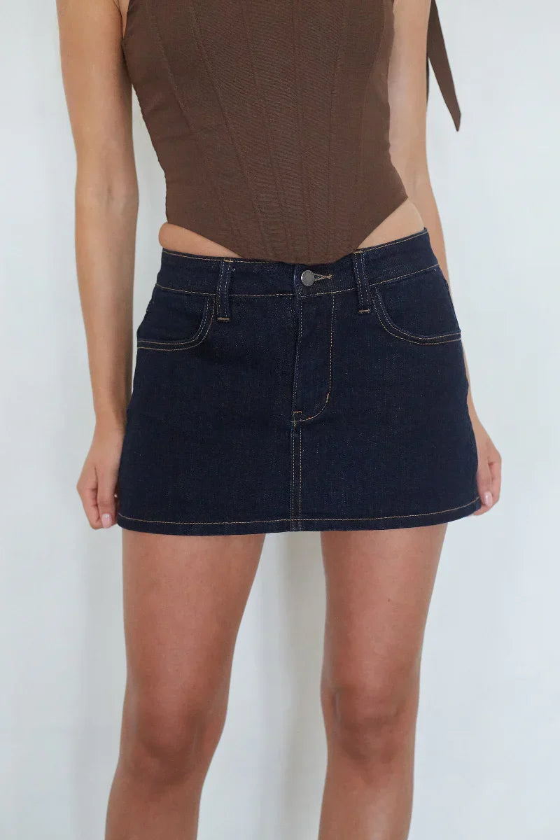 Mini-jupe short en jean Dasha