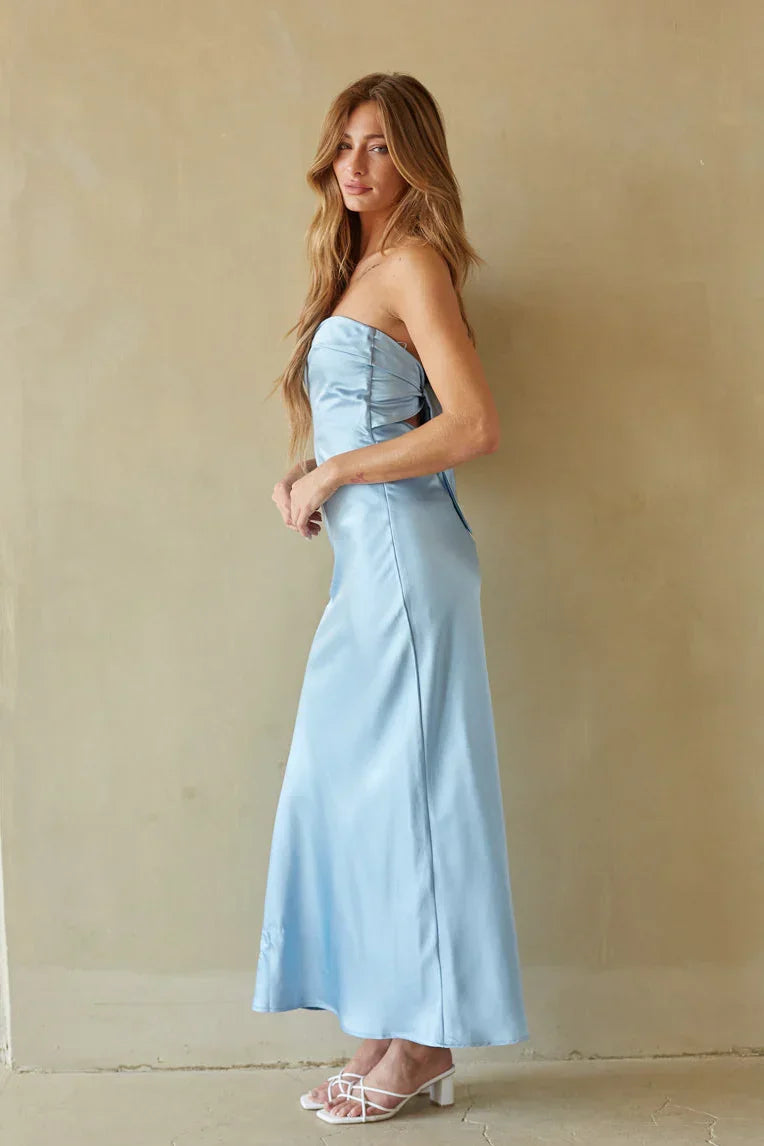 Robe longue en satin Romina