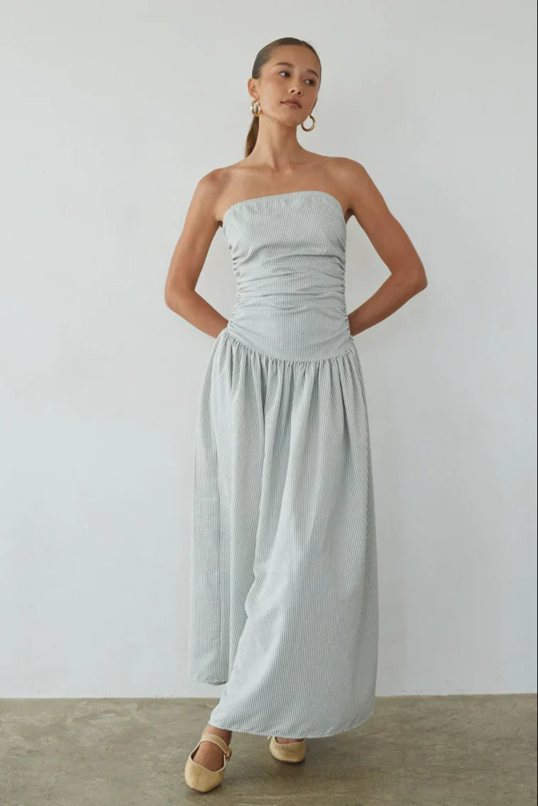Robe longue Elara à rayures