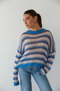 Pull Coraline en maille lâche rayé