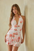 Robe Courte Fleurie à Volants Vida