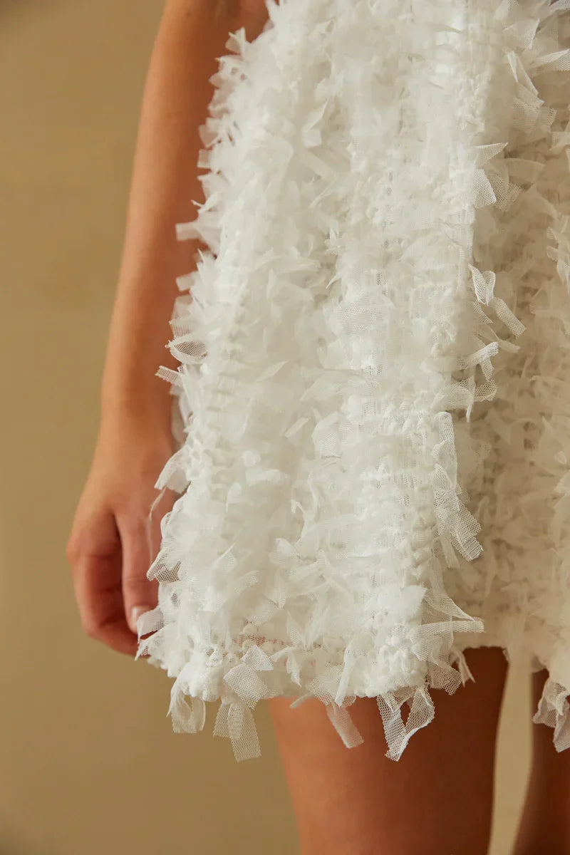 Mini-robe babydoll en maille texturée Emmy