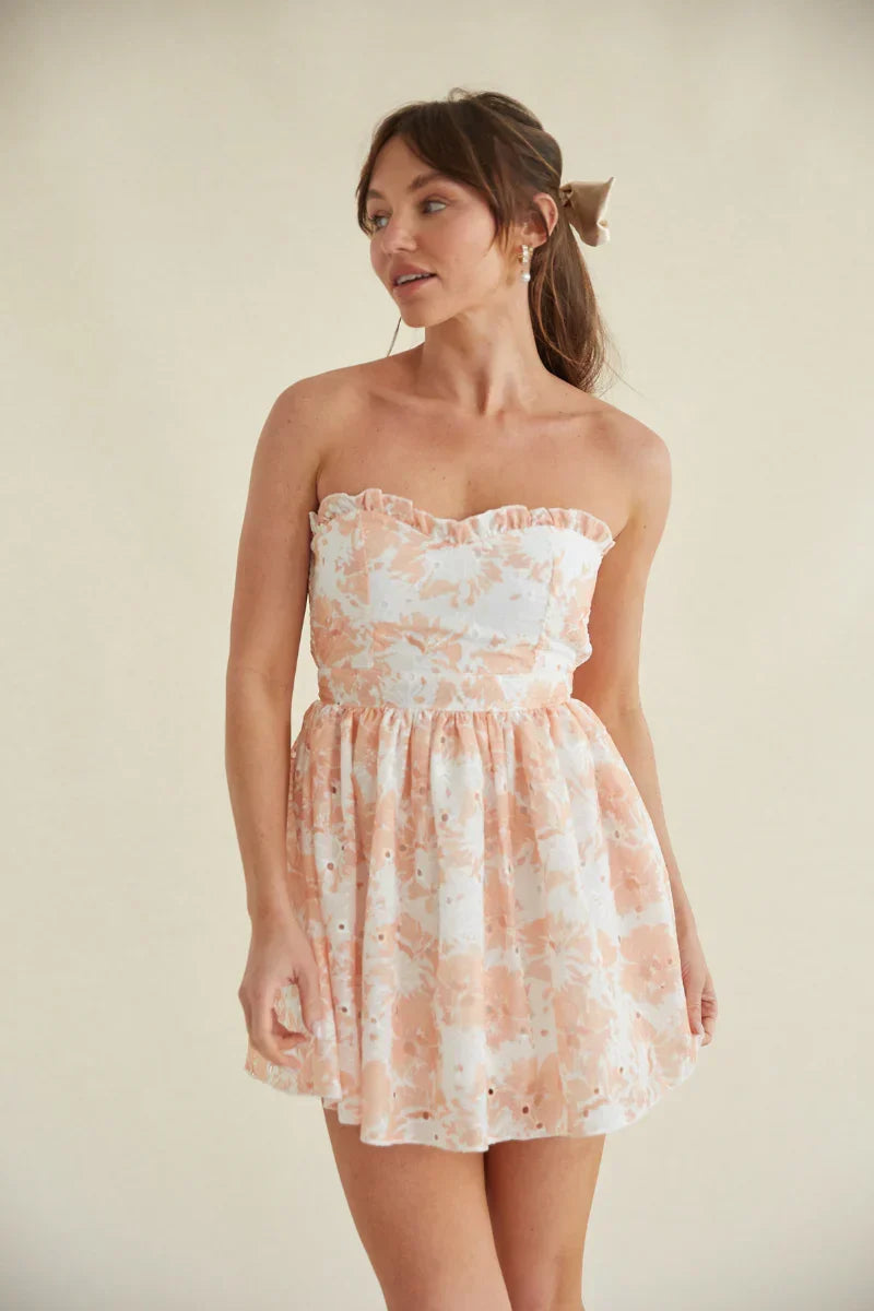 Mini-robe Kaylie en dentelle œillet florale