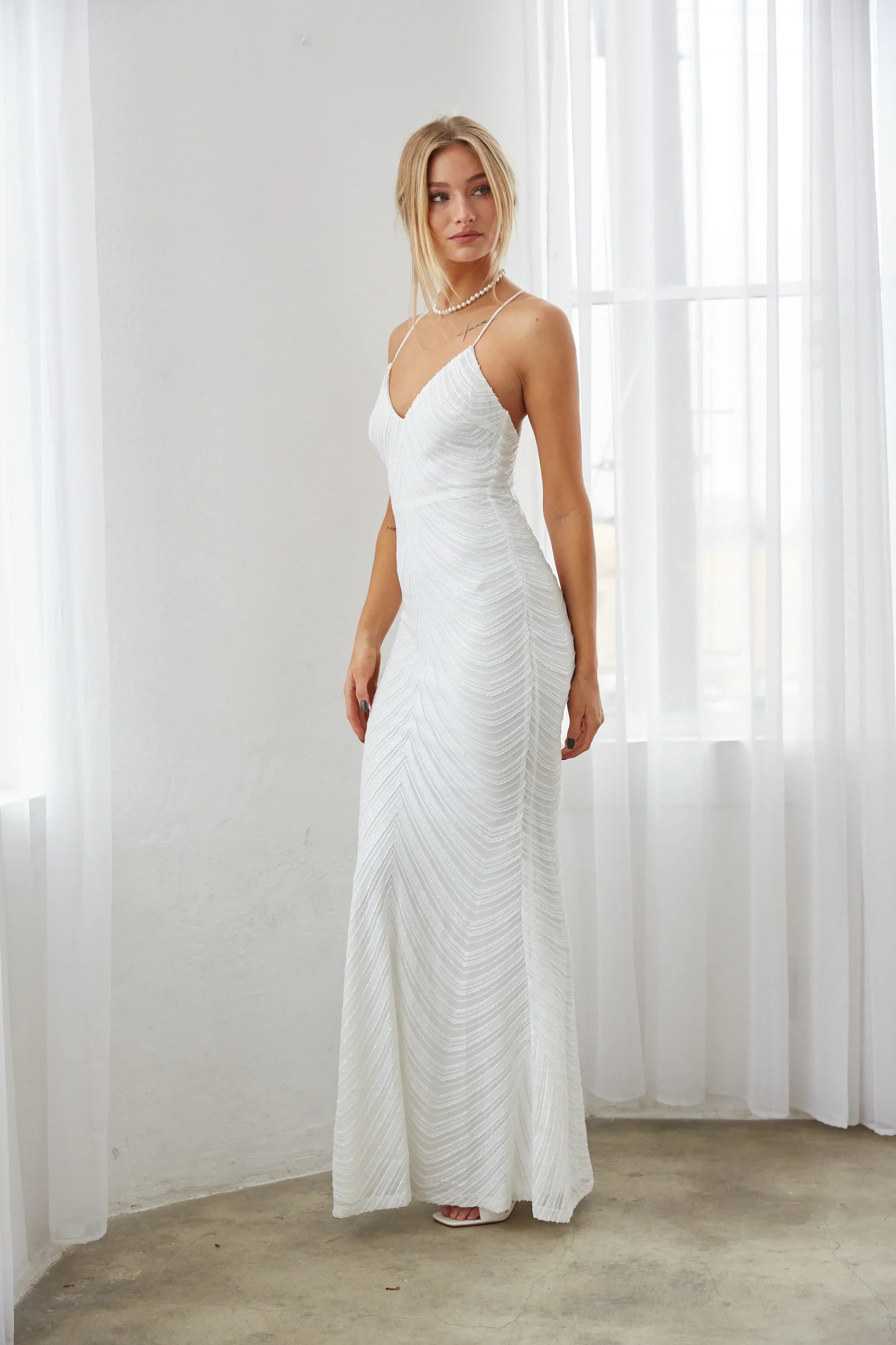 Robe longue Jasper Sequin à dos ouvert