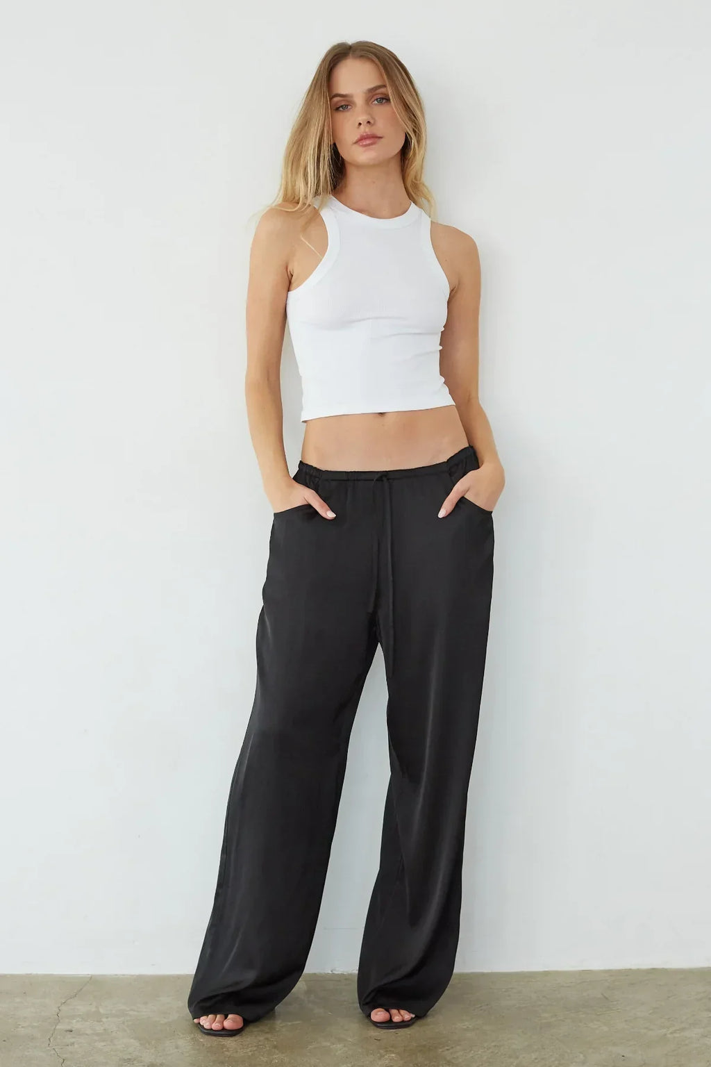 Pantalon Leo Satin à Cordon de Serrage