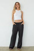 Pantalon Leo Satin à Cordon de Serrage