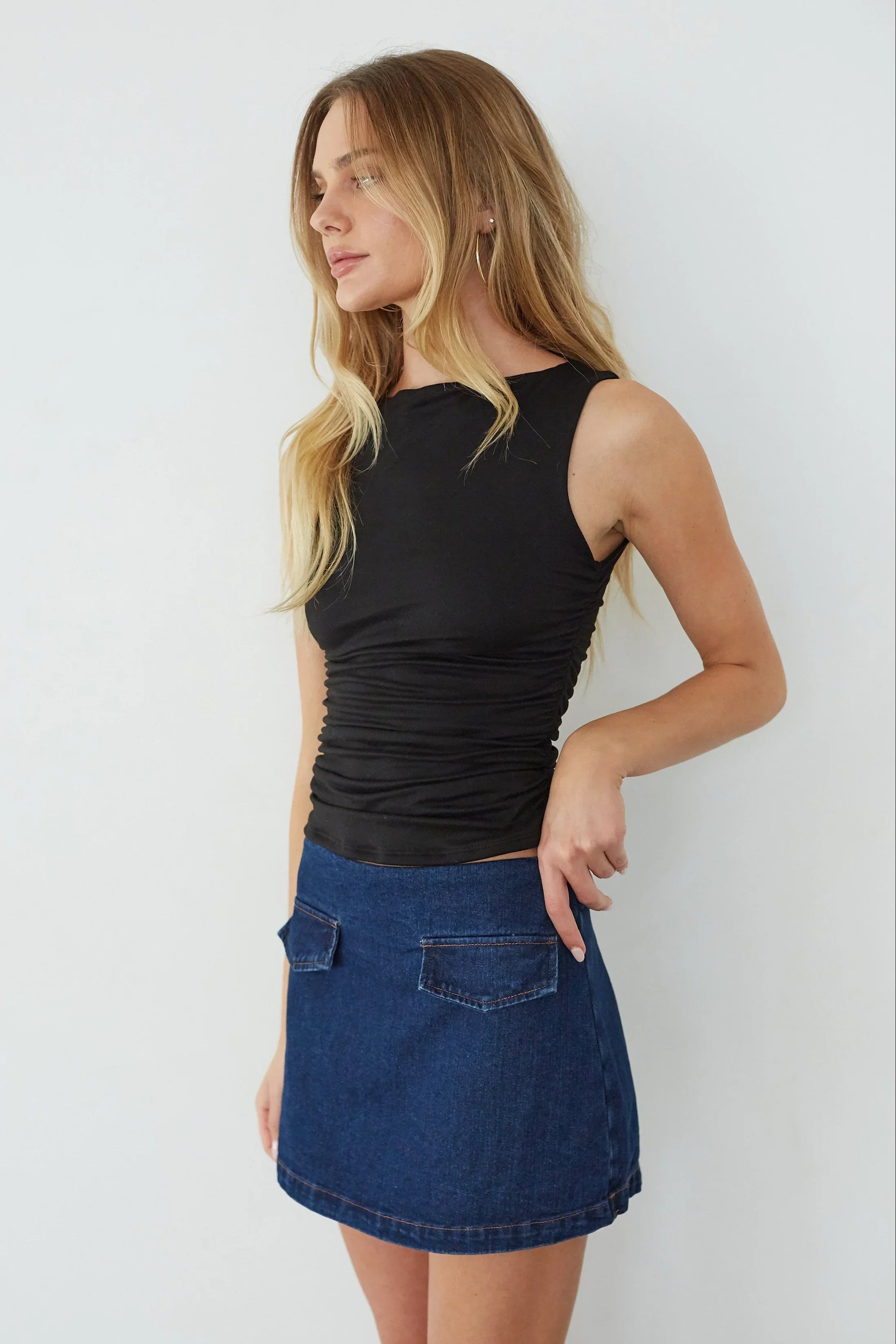 Mini-jupe-short en jean Dolly